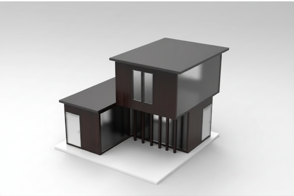 4 Modern House 3D Print Architectural Model