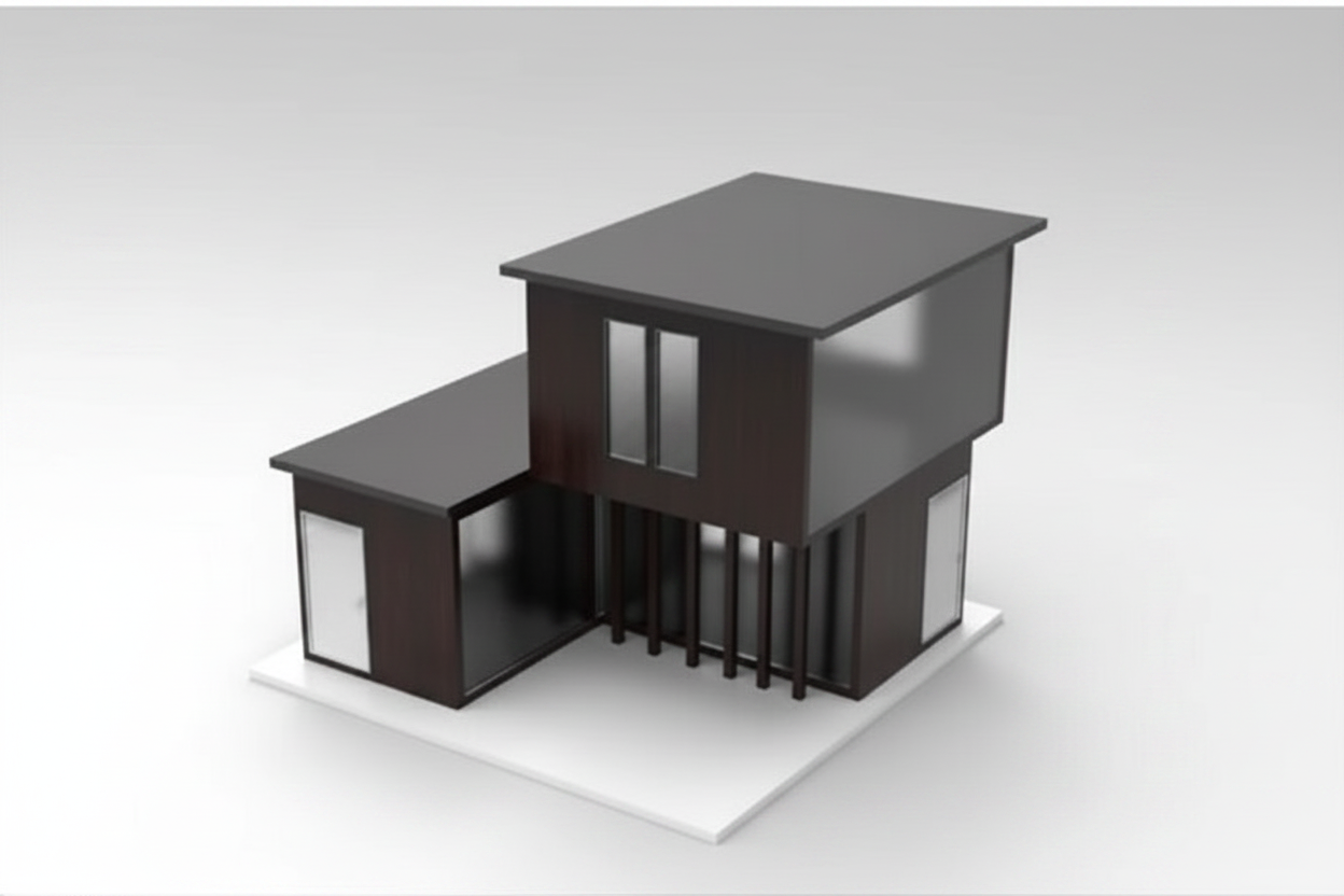 4 Modern House 3D Print Architectural Model
