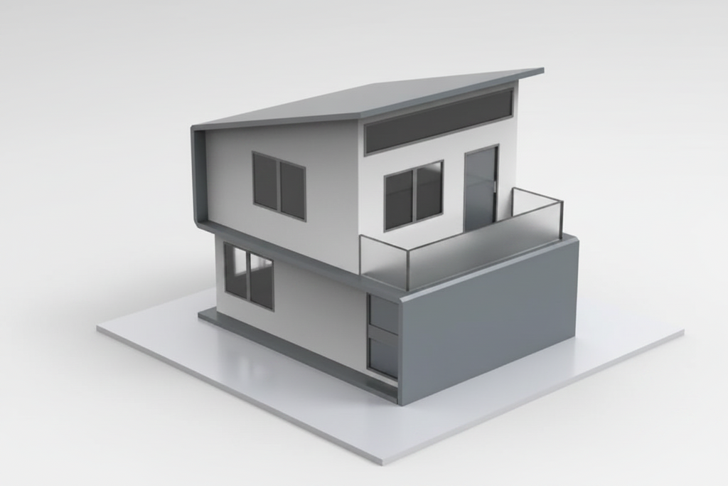 4 Modern House 3D Print Architectural Model