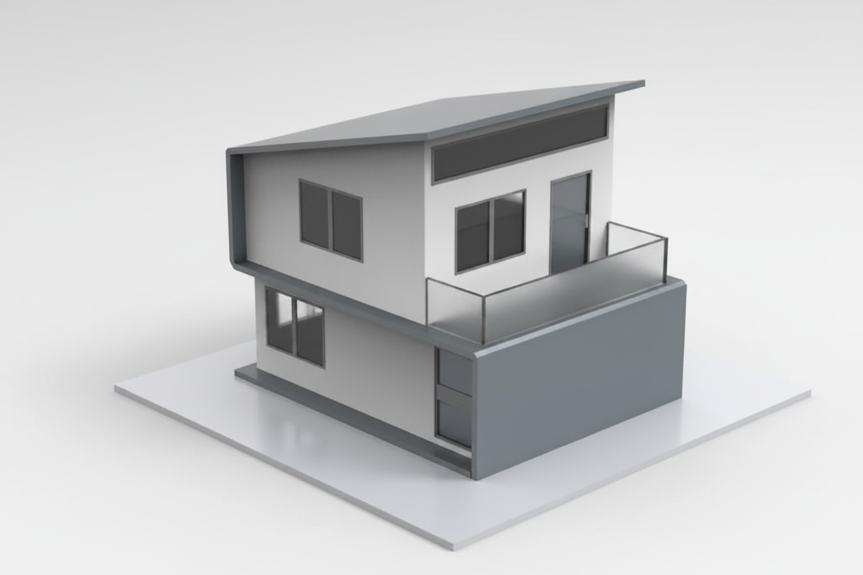 4 Modern House 3D Print Architectural Model