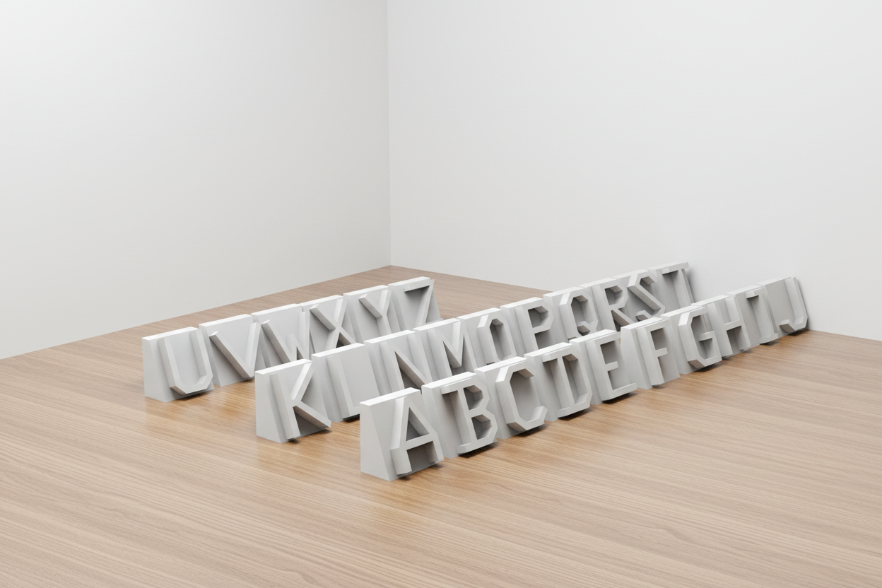 3D Printed Geometric Alphabet Letter Signs A–Z | Desk Name Sign Set