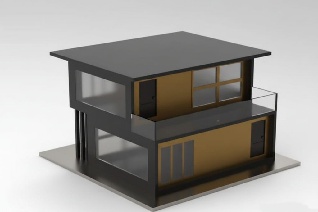 4 Modern House 3D Print Architectural Model
