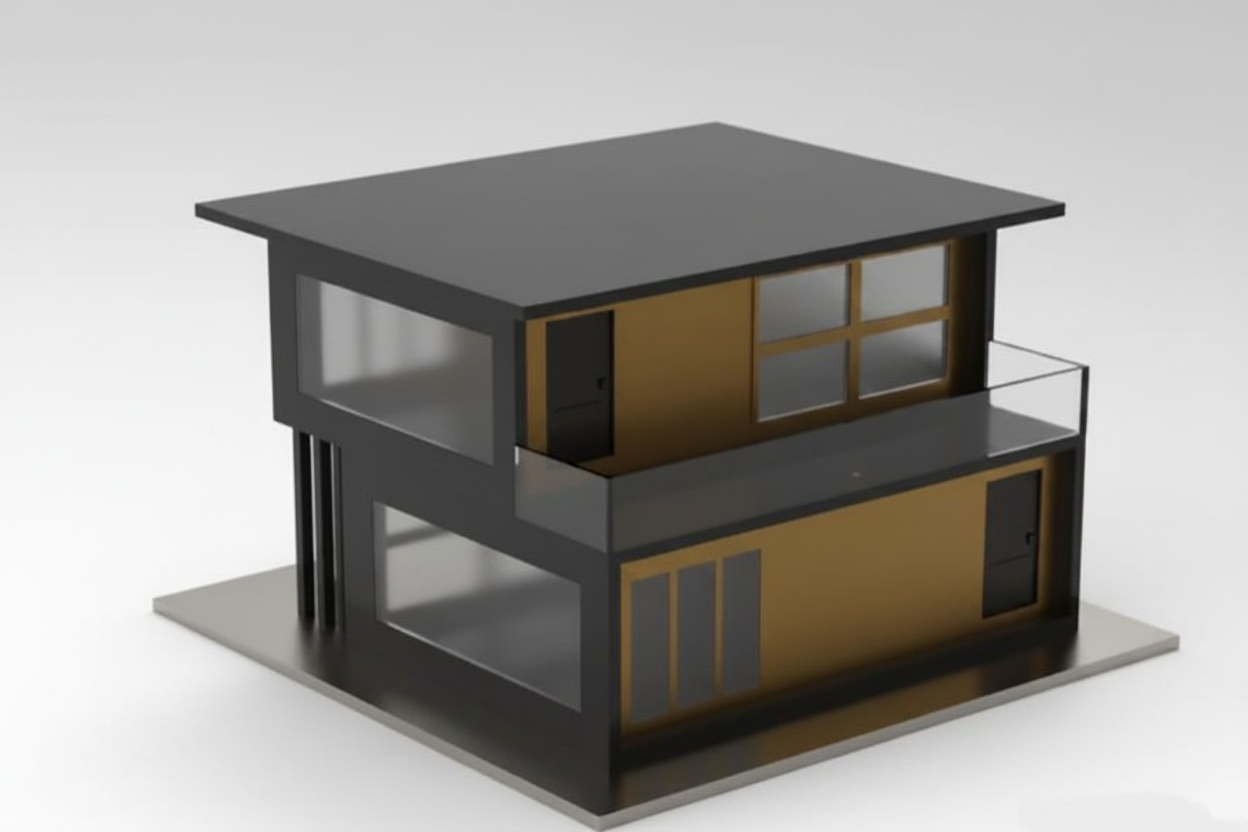4 Modern House 3D Print Architectural Model