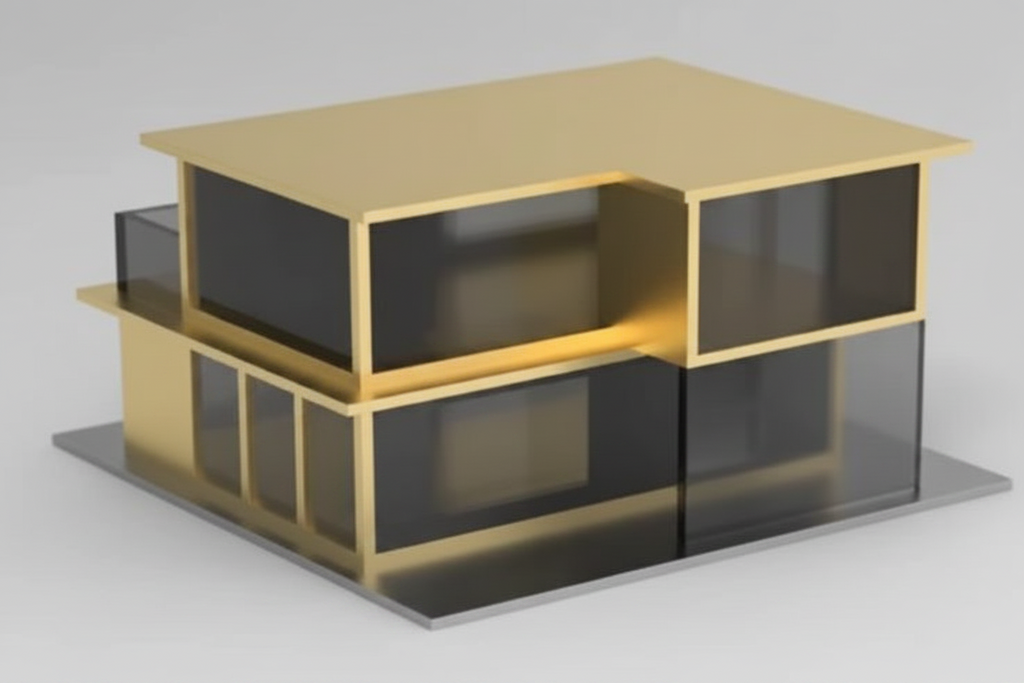 4 Modern Design Architectural Miniature House — 3D Printed Desk Model