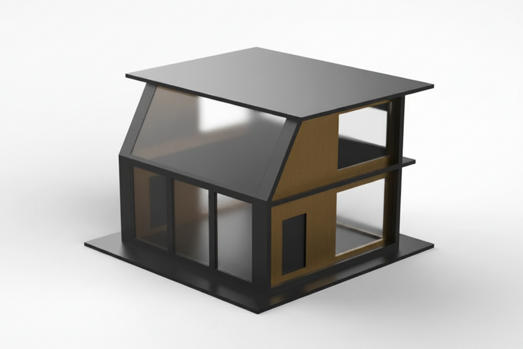 4 Modern Design Architectural Miniature House — 3D Printed Desk Model