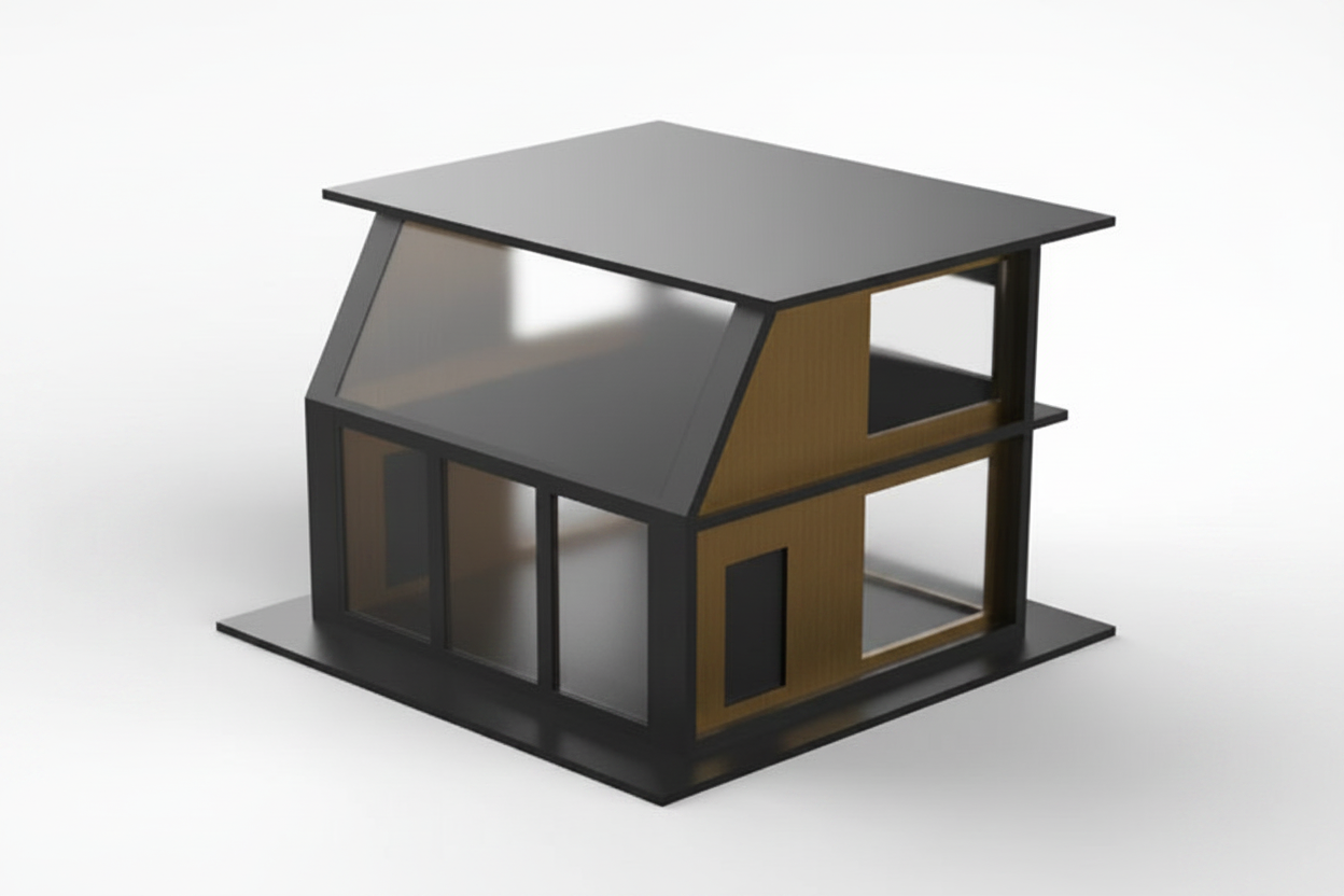 4 Modern Design Architectural Miniature House — 3D Printed Desk Model