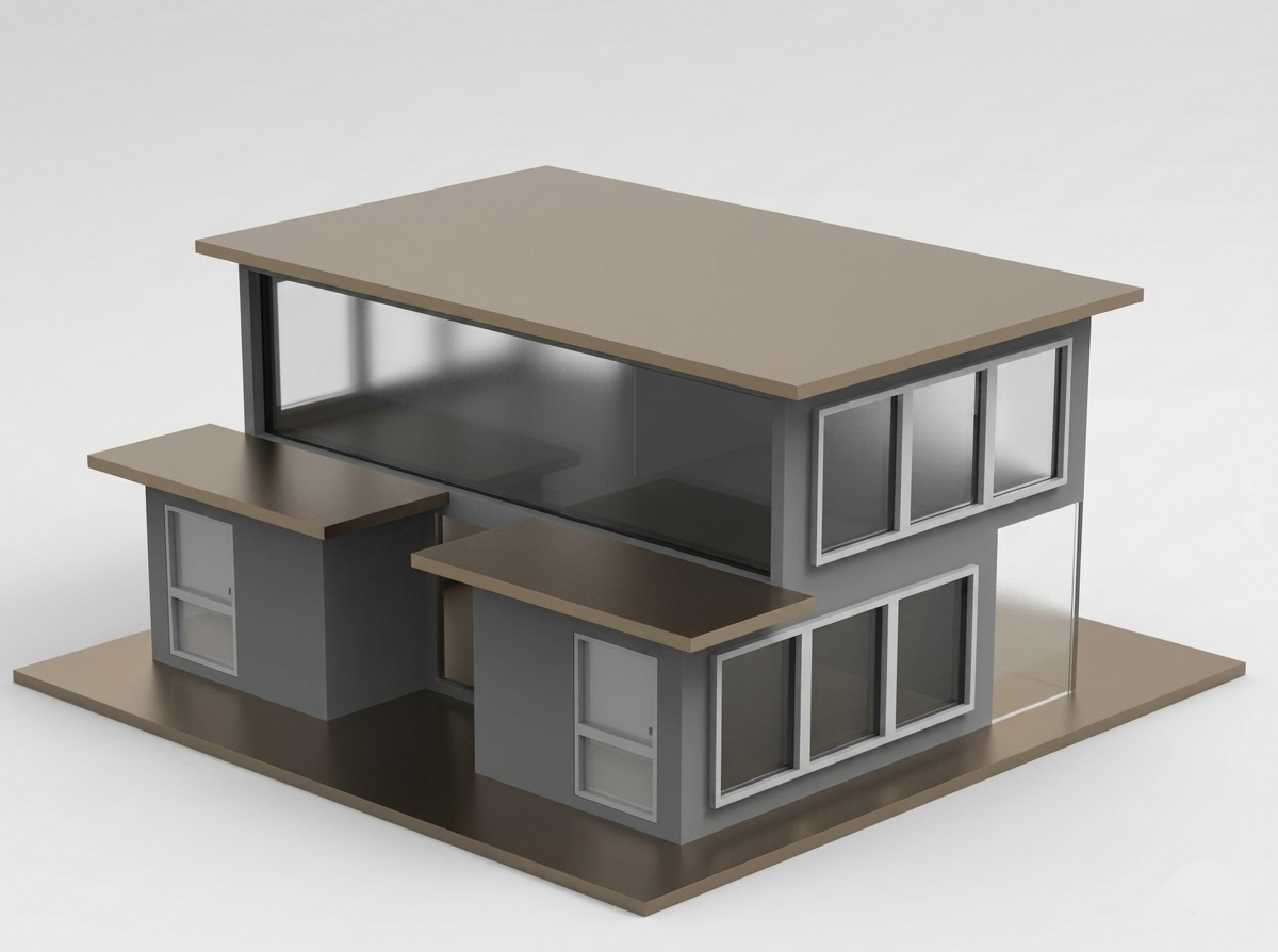 4 Modern Design Architectural Miniature House — 3D Printed Desk Model