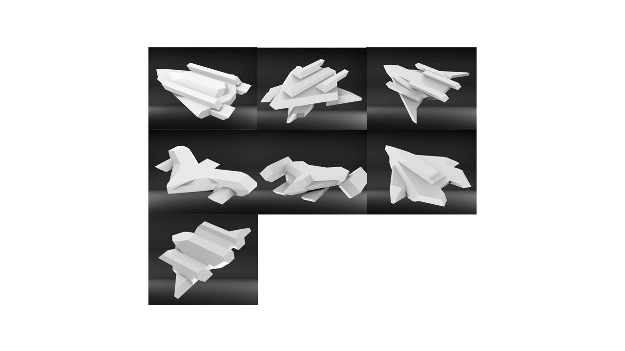 Jet Fighter 7 Model Different Design, 3D Print and Papercraft Design