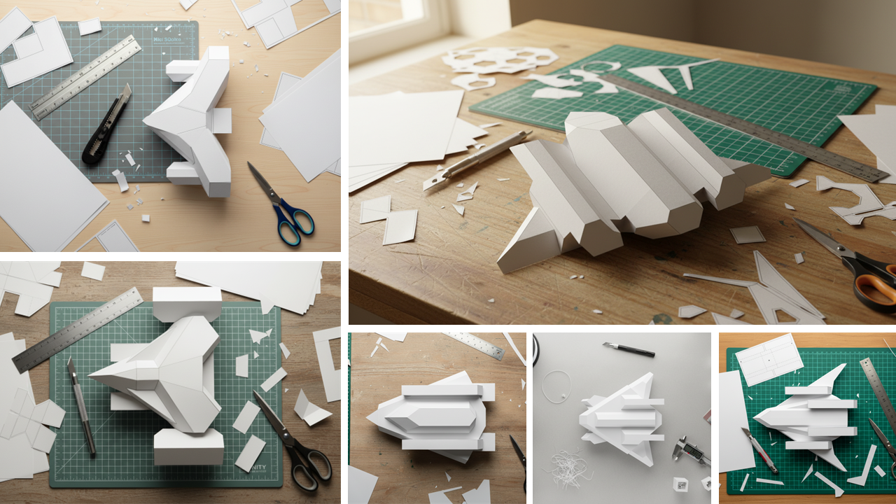 Jet Fighter 7 Model Different Design, 3D Print and Papercraft Design