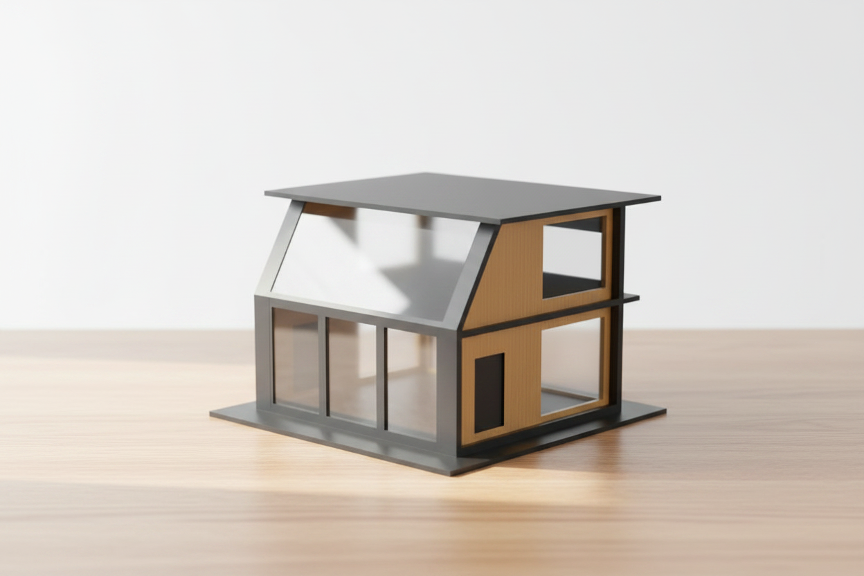 4 Modern Design Architectural Miniature House — 3D Printed Desk Model