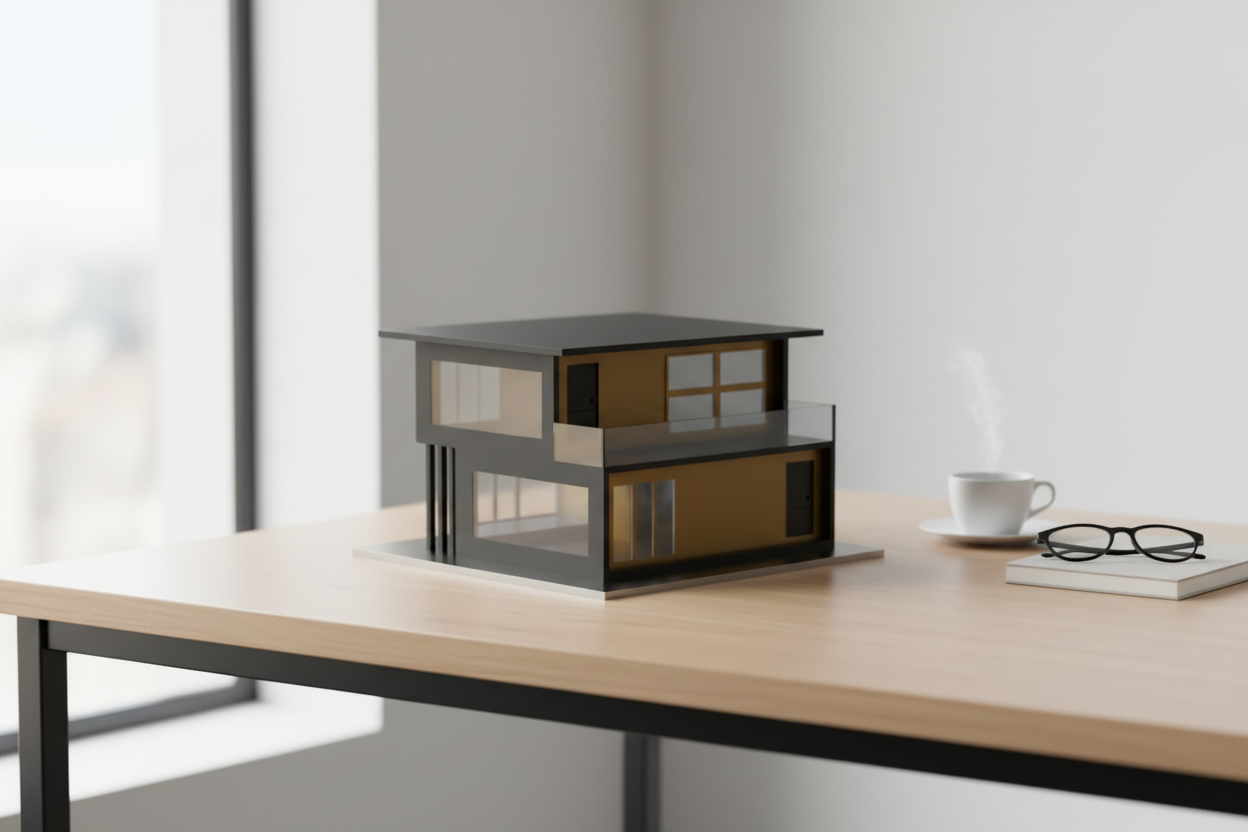 4 Modern House 3D Print Architectural Model