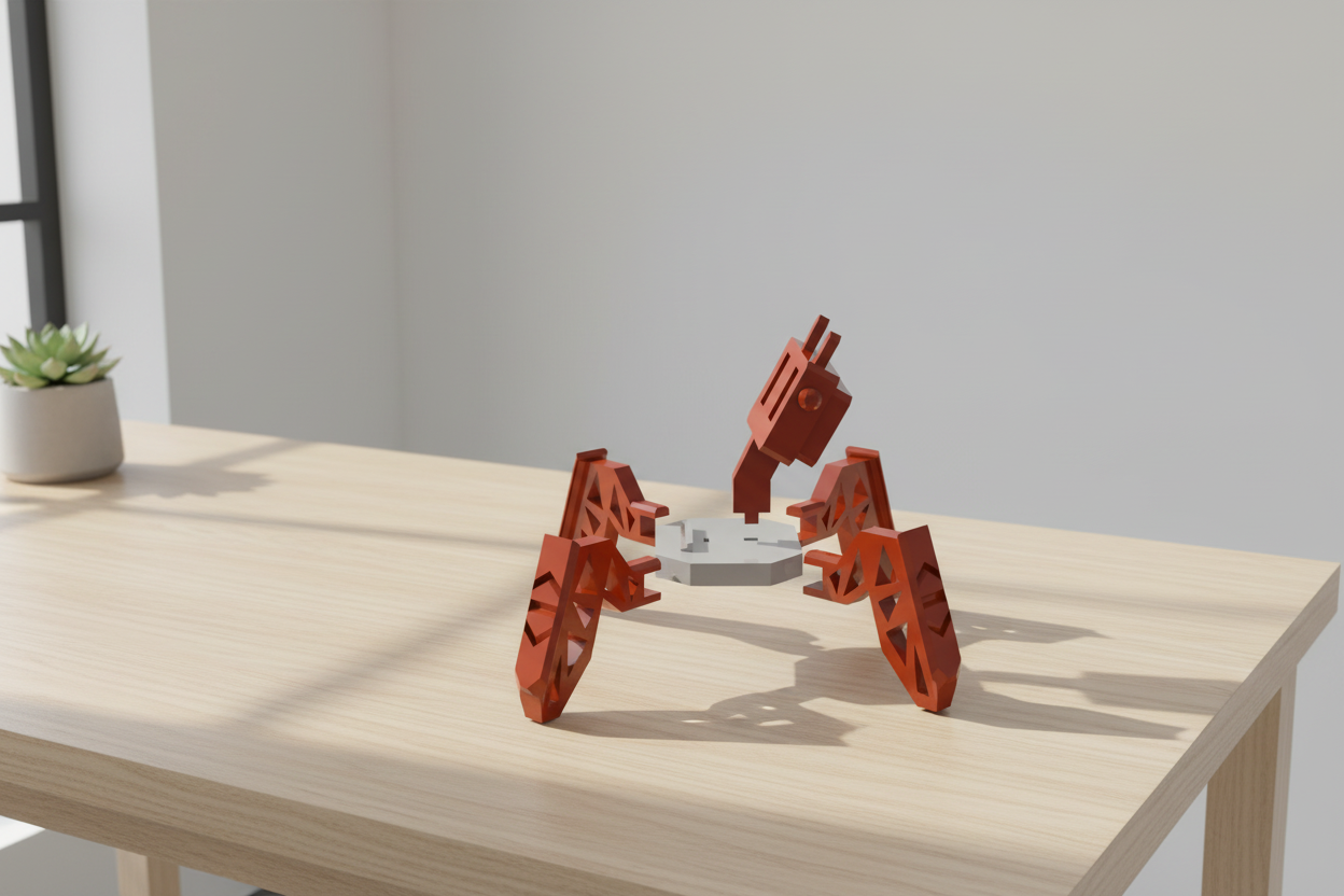 Geometric holder on table