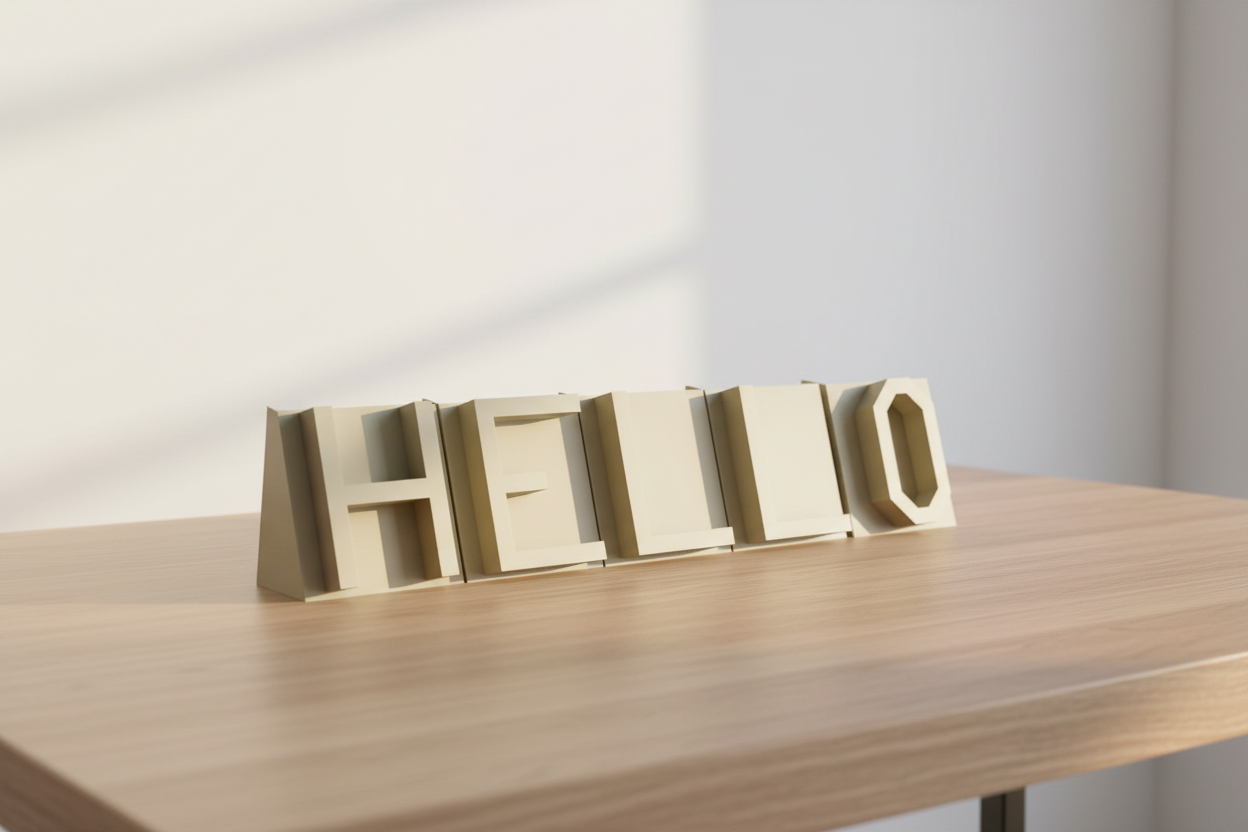 3D Printed Geometric Alphabet Letter Signs A–Z | Desk Name Sign Set