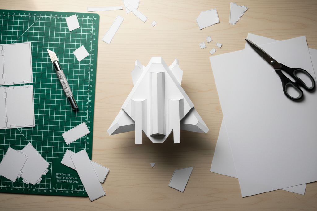 Jet Fighter 7 Model Different Design, 3D Print and Papercraft Design