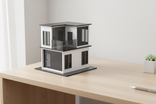 4 Modern Design Architectural Miniature House — 3D Printed Desk Model
